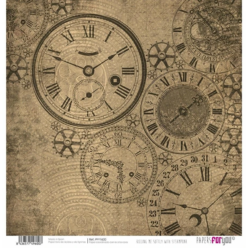 Clock Pattern Paper Design Paper, Party & Kids Decorative Decoupage Paper Vintage Clock Pattern 3 ...